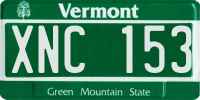 VT license plate XNC153