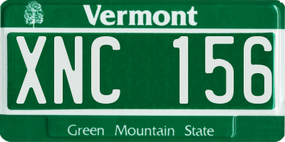 VT license plate XNC156