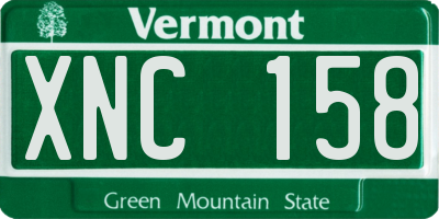 VT license plate XNC158