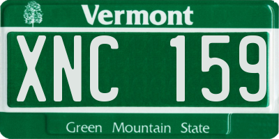 VT license plate XNC159