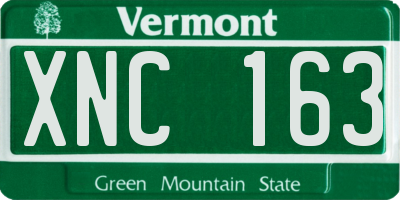 VT license plate XNC163