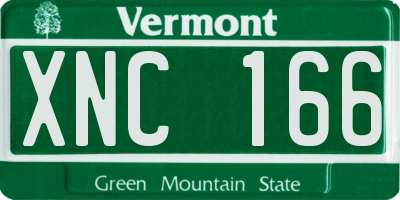 VT license plate XNC166
