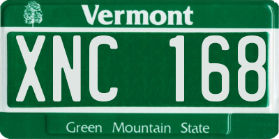 VT license plate XNC168