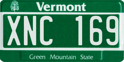 VT license plate XNC169
