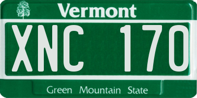 VT license plate XNC170