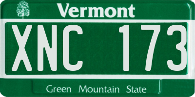 VT license plate XNC173