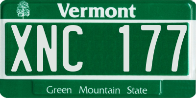 VT license plate XNC177