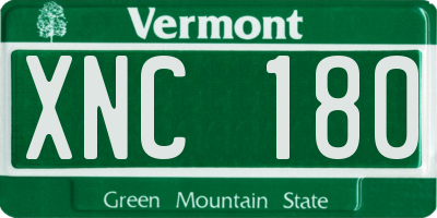 VT license plate XNC180
