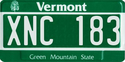 VT license plate XNC183