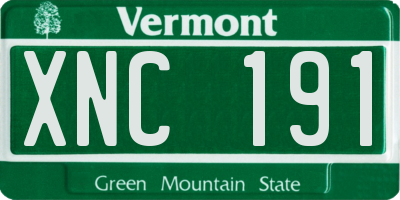 VT license plate XNC191