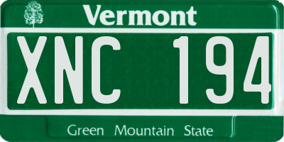 VT license plate XNC194