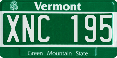 VT license plate XNC195