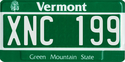 VT license plate XNC199