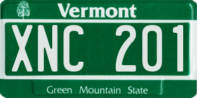 VT license plate XNC201
