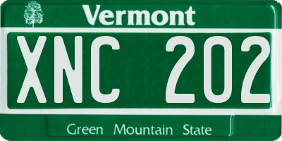VT license plate XNC202