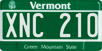 VT license plate XNC210