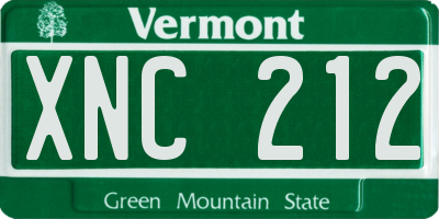 VT license plate XNC212