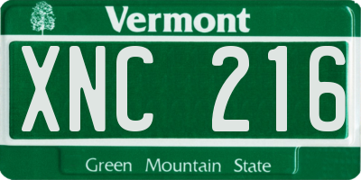 VT license plate XNC216
