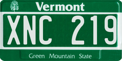 VT license plate XNC219