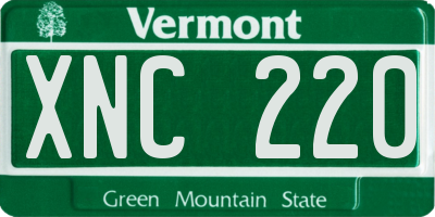VT license plate XNC220