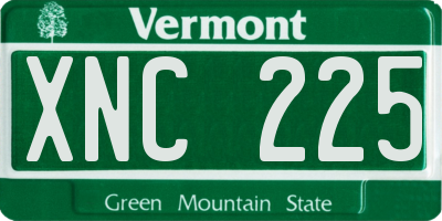 VT license plate XNC225