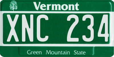 VT license plate XNC234