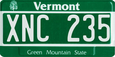 VT license plate XNC235
