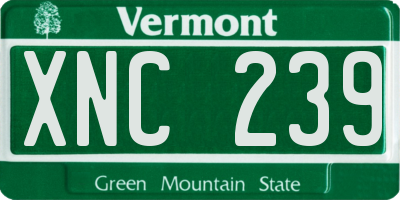 VT license plate XNC239