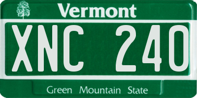 VT license plate XNC240