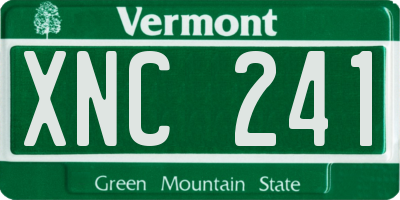 VT license plate XNC241