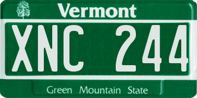 VT license plate XNC244