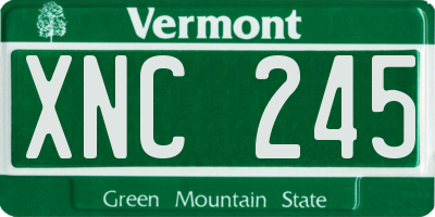 VT license plate XNC245