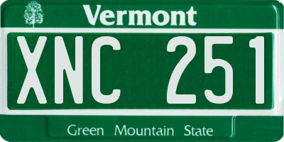 VT license plate XNC251