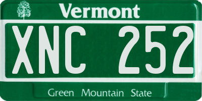 VT license plate XNC252