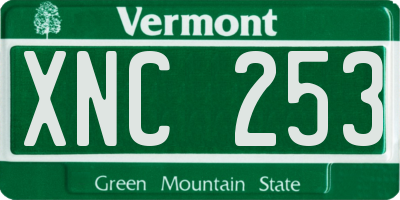 VT license plate XNC253