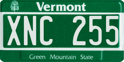 VT license plate XNC255