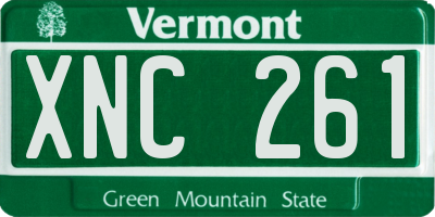 VT license plate XNC261