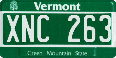 VT license plate XNC263