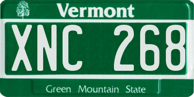 VT license plate XNC268