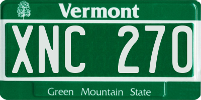 VT license plate XNC270