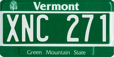 VT license plate XNC271