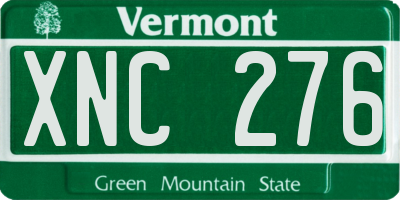 VT license plate XNC276
