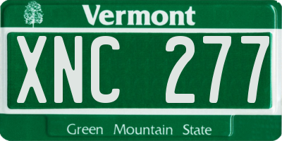 VT license plate XNC277
