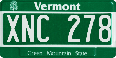 VT license plate XNC278