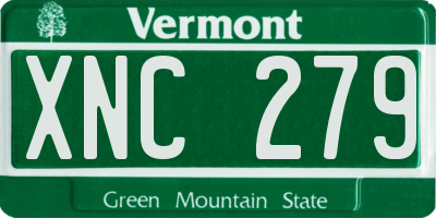 VT license plate XNC279