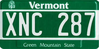 VT license plate XNC287