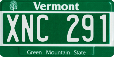 VT license plate XNC291