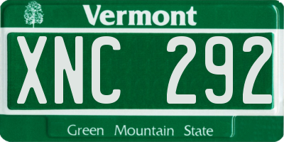 VT license plate XNC292