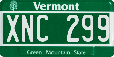 VT license plate XNC299