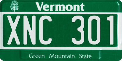 VT license plate XNC301